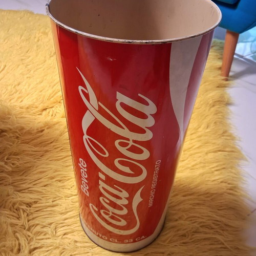 Vintage Coca-Cola Metal Umbrella Stand Used, 1970s