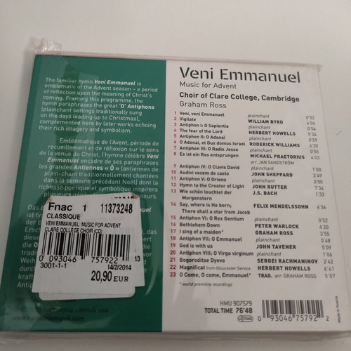 Music of Advent CD new, classical