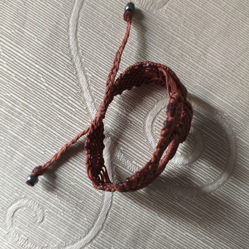Macrame handmade bracelet new, brown color