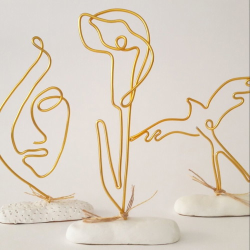 Swallow handmade table decoration new, aluminum and clay