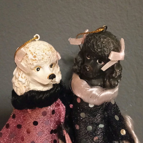 Two vintage dog finger puppets like new