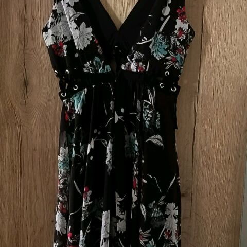 Bershka summer asymmetric dress size medium like new, black