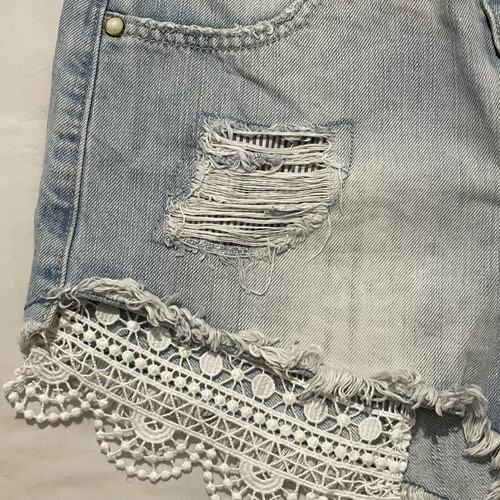 Lynne light blue jean shorts with lace, like new, size S