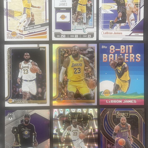 LeBron James Lot of 9 Cards Near Mint, LA Lakers