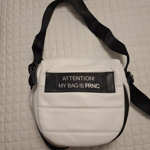 FRNC leather crossbody bag new, white and black