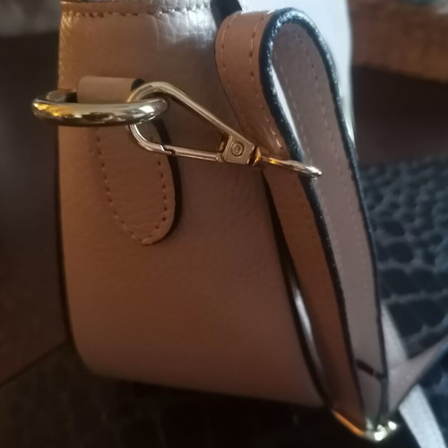 Leather crossbody bag beige new with adjustable strap