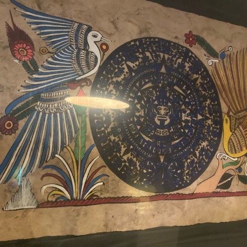 Piedra del Sol Aztec Sun Stone papyrus replica like new