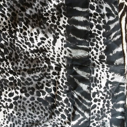 Large leopard print double scarf new 75×100 cm, black and brown