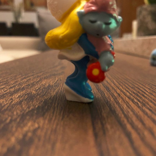 Smurfette collectible figure with baby Smurf used Schleich