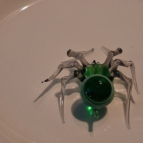Murano glass spider like new, green