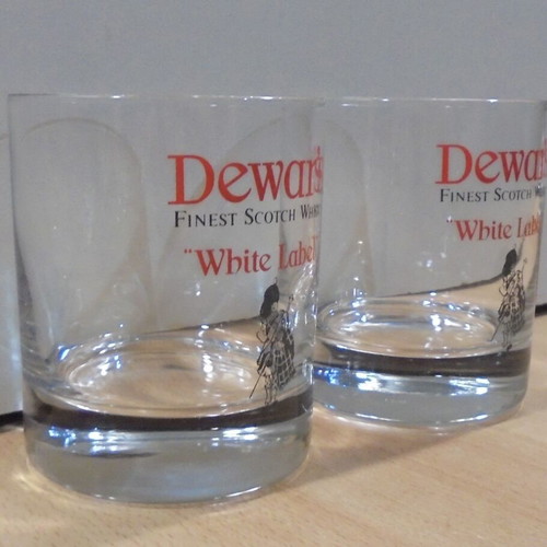Dewar's Scotch Whisky set of two promotional glasses used