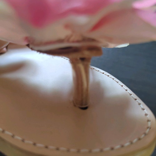 Handmade sandals for girl size 26 new, pink with flower