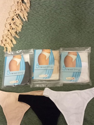 Twist string pack of 12, 4 black, 4 beige, 4 white, new