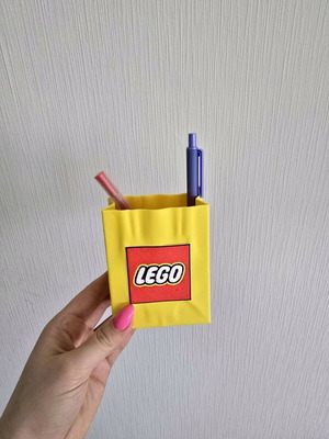 Lego 3D Printed Pencil Holder in Bag Shape new, PLA Material