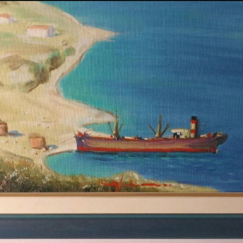 Oil painting on canvas used, 71x51 cm framed