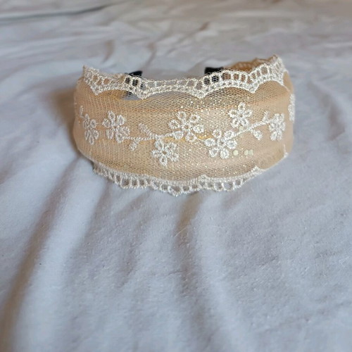 Fairy hairband with glitter and knitted flowers like new