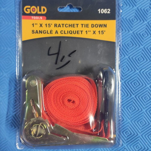 Rachet Tie Down Strap 1″ x 15′ new for luggage 4.5m x 25mm