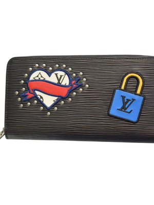 Louis Vuitton Zippy Epi LV Stories δερμάτινο πορτοφόλι με πολύχρωμα patches