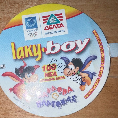 Lucky Cup used, Delta Olympic Games ice cream lid 2000