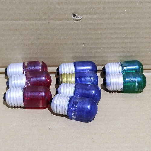 Colored incandescent light bulbs with E27 base used, pack of 9