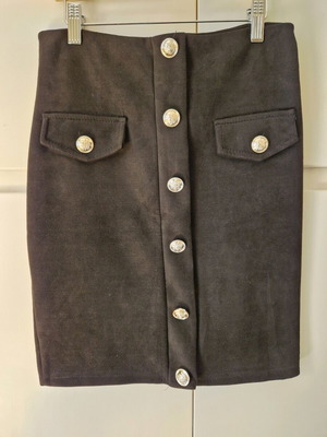 Pencil skirt black suede like new, size S