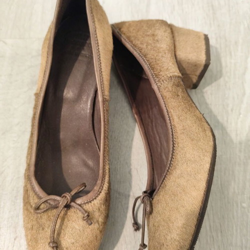 Ballerinas handmade in Italy size 37, new, beige and brown leather