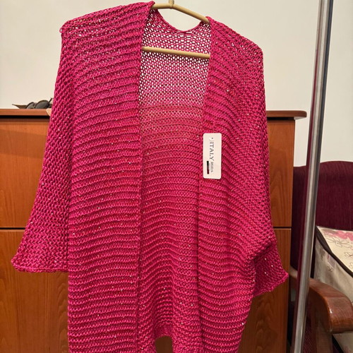 Knitted pink cardigan with glitter new