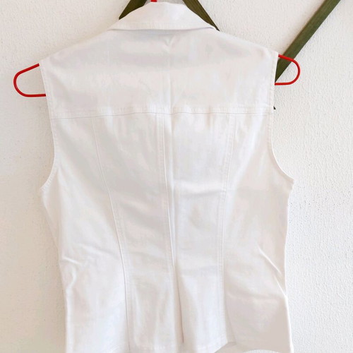 White denim vest used, elastic fabric, size L