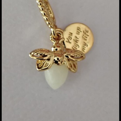 Pandora charm s925 ALE gold firefly glowing in the dark