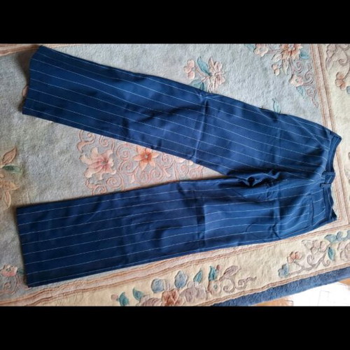 Adidas fabric pants dark blue with stripes, new, size 36