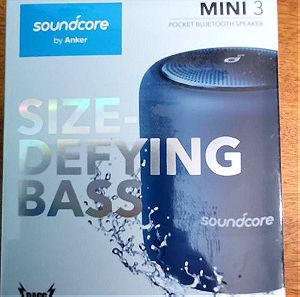 Φορητο Ηχείο Bluetooth  Soundcore Anker Mini 3 Bluetooth Speaker, BassUp and PartyCast Technology, USB-C, αδιάβροχο IPX7 και προσαρμόσιμο EQ Blue