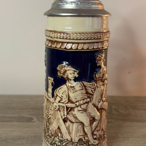 Vintage German Beer Stein with Pewter Lid by Gerz used