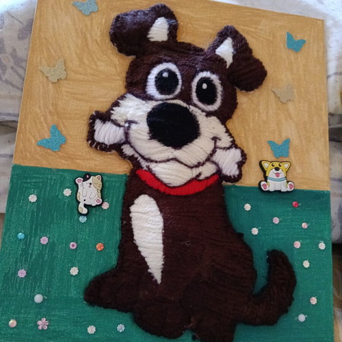 Handmade 3D Dog Wall Art with Bone, Corgi and Kitten Charms