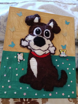 Handmade 3D Dog Wall Art with Bone, Corgi and Kitten Charms