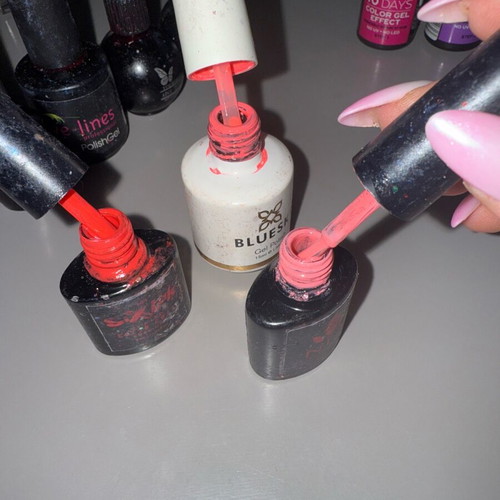 Semi-permanent nail polishes used, pack of 17, summer colors
