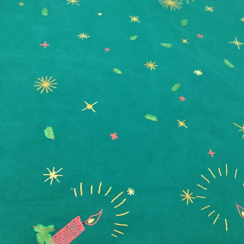 Christmas tablecloth like new with handmade embroidery 125x95 cm