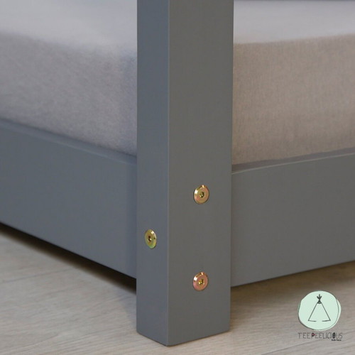 Teepeelicius Montessori children's bed, pine wood, grey