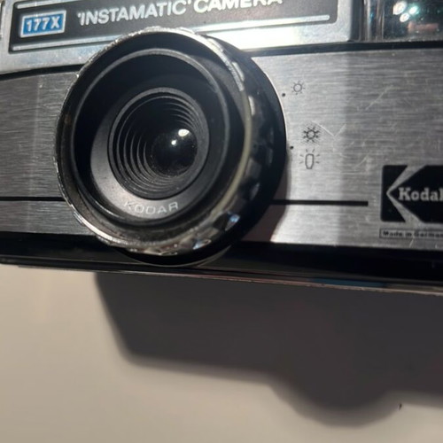 Kodak Instamatic 177X camera used, with Kodar lens and strap