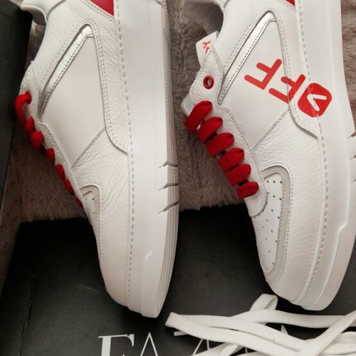 Play off leather athletic shoes, size 37, white and red