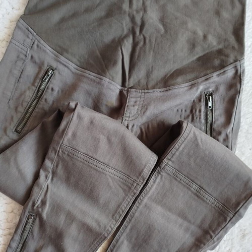 H&M maternity pants brown-grey, elastic