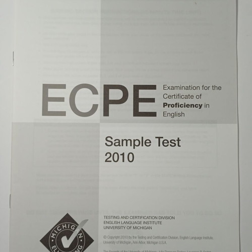 ECPE Sample Test 2010 with Answer Key Michigan new