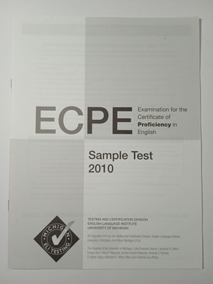 ECPE Sample Test 2010 with Answer Key Michigan new