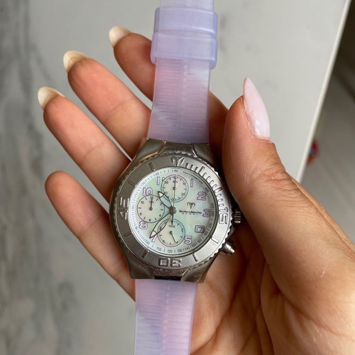 Technomarine lilac watch used with turtle on dial