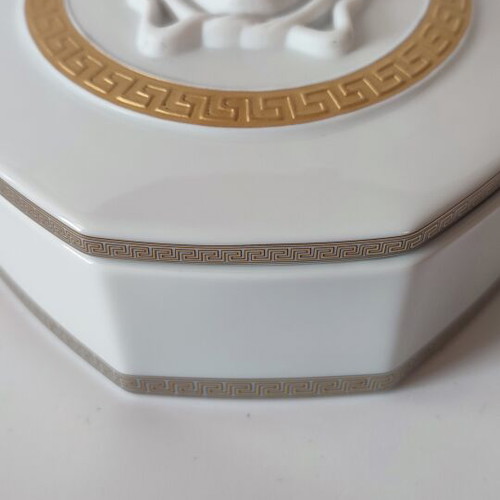 Rosenthal x Versace Gorgona porcelain bonbonniere box with lid