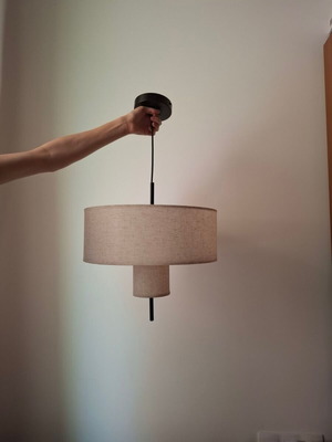 Aca Anafi single pendant ceiling light E27 black Φ40cm