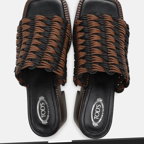 Tod's mules with platform heel, leather, black