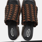 Tod's mules with platform heel, leather, black