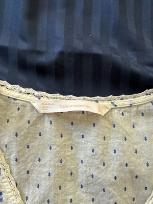 Summer blouse Zara like new, white and blue, size S