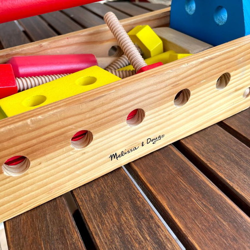 Melissa & Doug Wooden Construction Set and Tool Kit like new