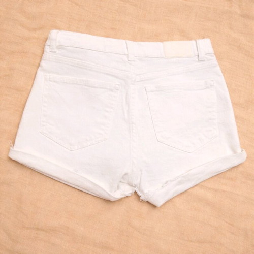 Bershka White Denim Shorts size 38 like new